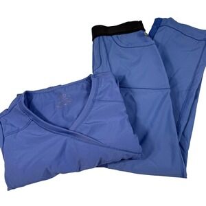 Infinity‎ by Cherokee Scrubs Set XXS Petite Blue Top Pants Medical Uniform